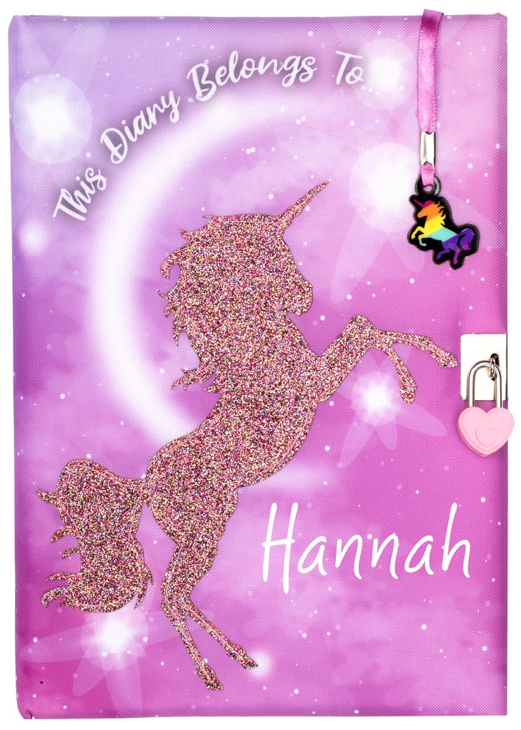 Glitter Unicorn Secret Diary (Personalization not available by Kiddietot)