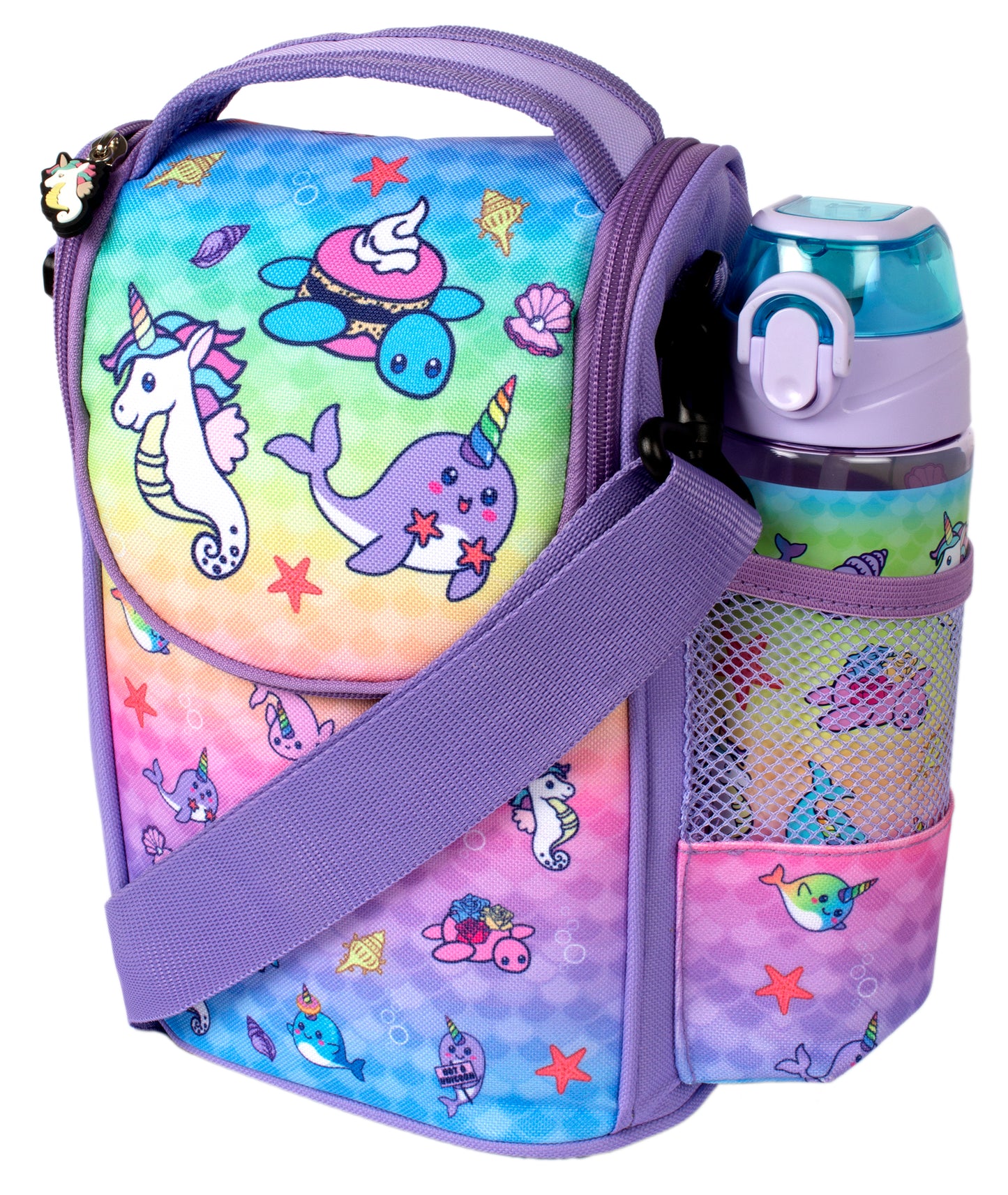 Narwhal and Seahorse Strap Lunch Bag