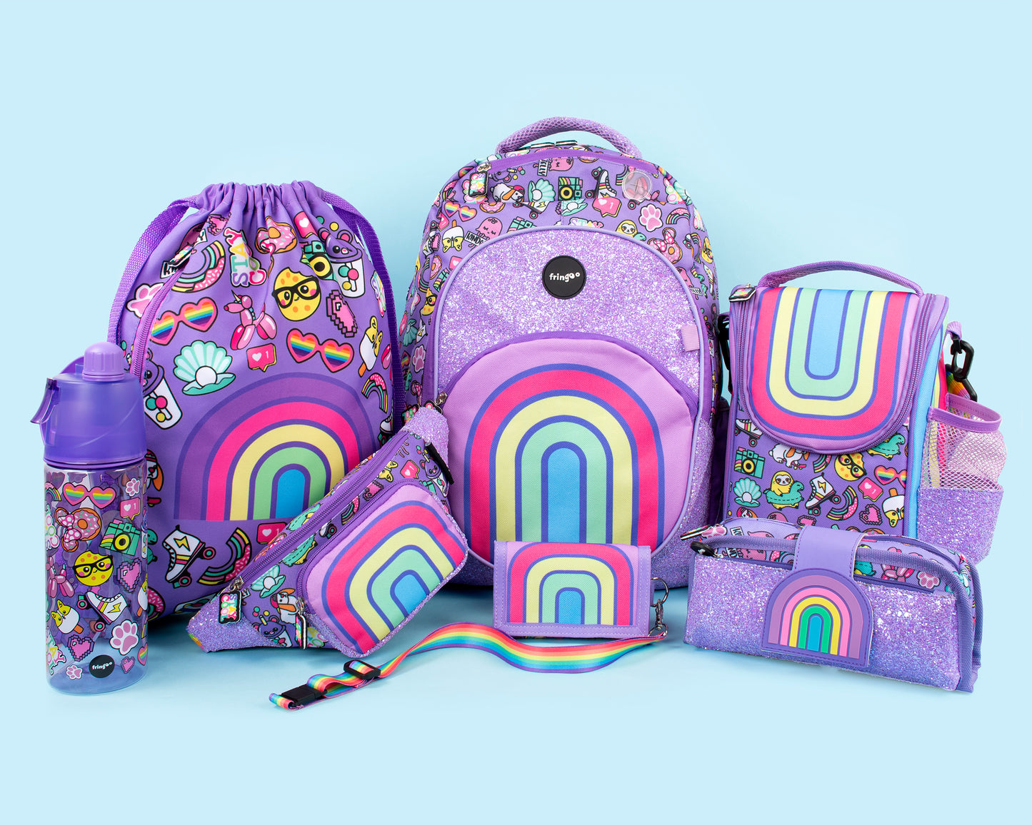 Rainbow Smile Strap Lunch Bag