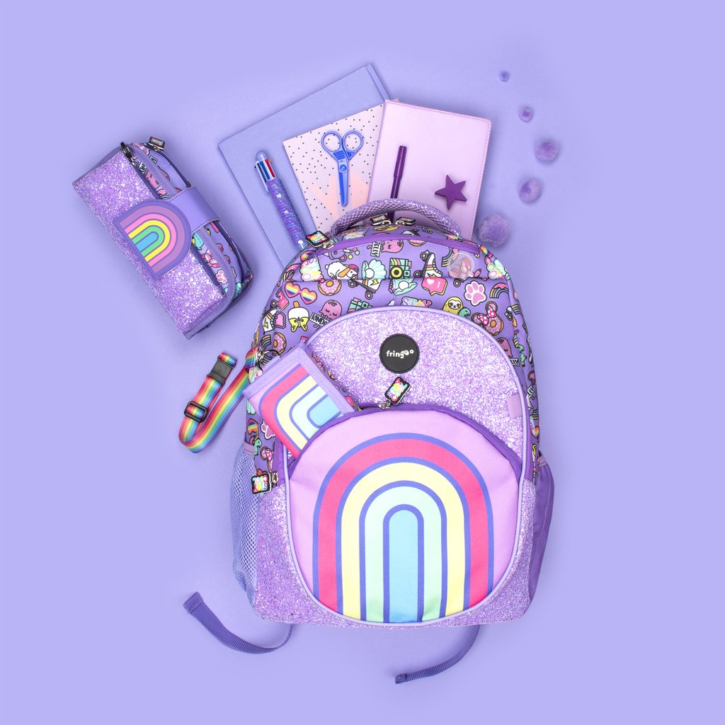 Rainbow Smile Silicone Patch Pencil Case