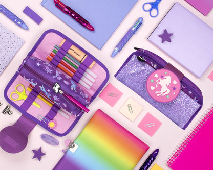 Unicorn Ombre Silicone Patch Pencil Case
