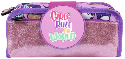 Girls Rule Silicone Patch Pencil Case