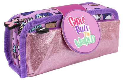Girls Rule Silicone Patch Pencil Case