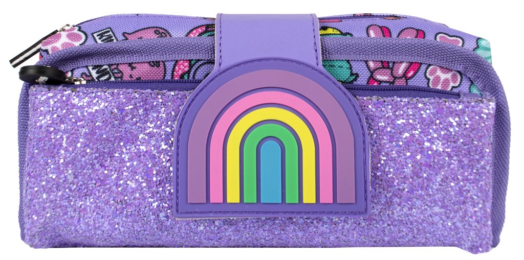 Rainbow Smile Silicone Patch Pencil Case