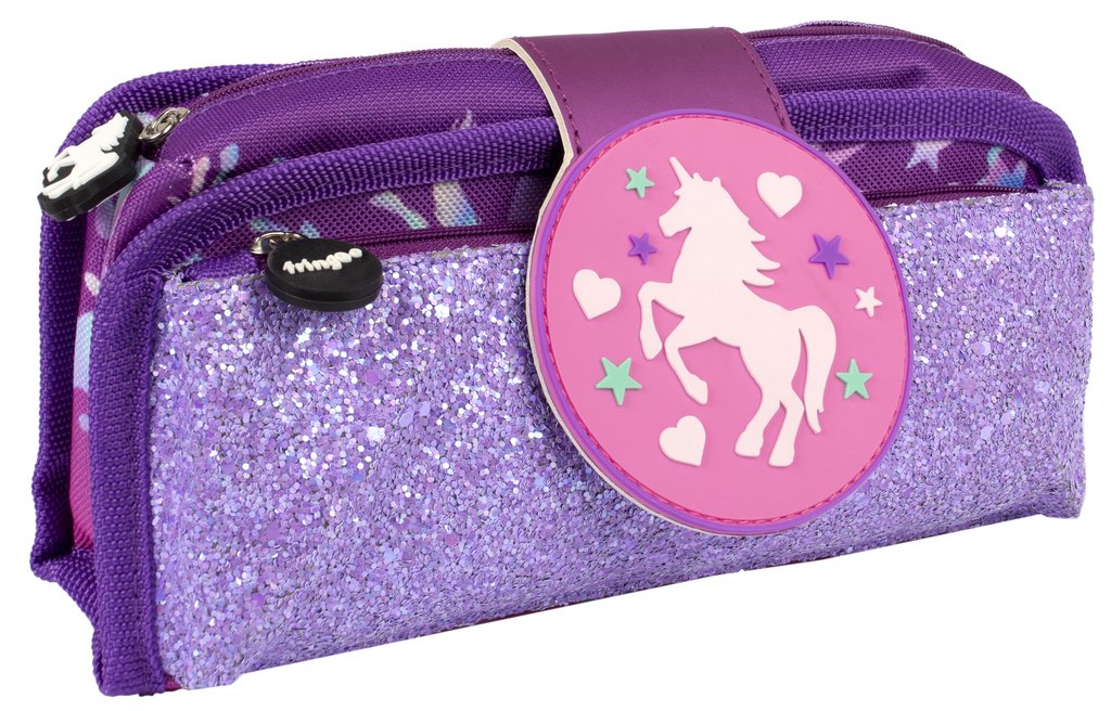 Unicorn Ombre Silicone Patch Pencil Case
