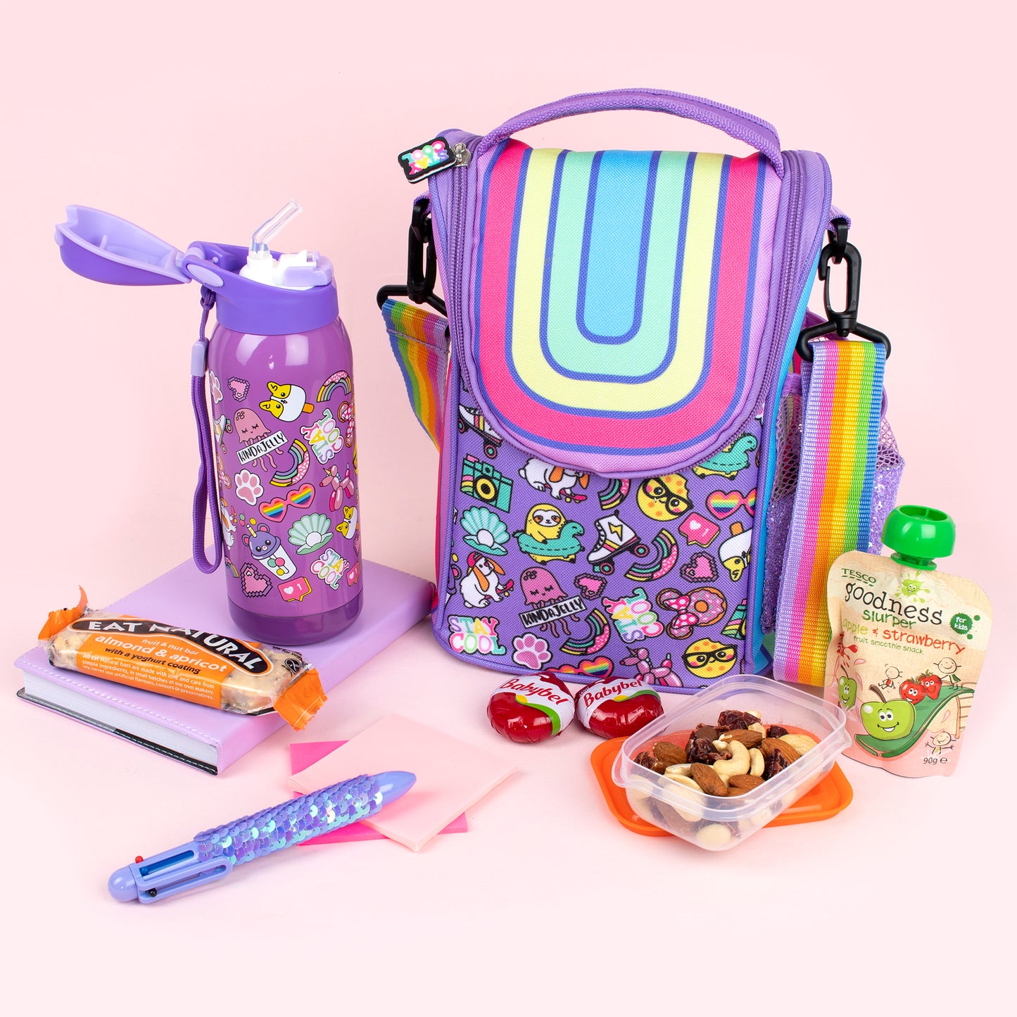 Rainbow Smile Strap Lunch Bag