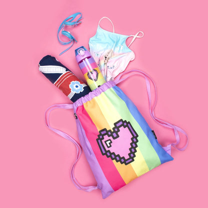 Pixel Heart Drawstring Bag